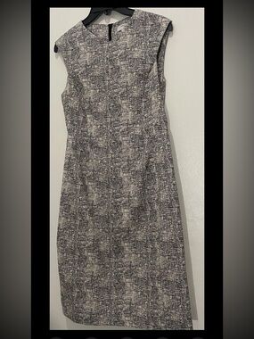 MM Lafleur The Maggie Scribble Jacquard Dress Black and Cream size 8